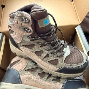 Brown and Gray Hiking Boots